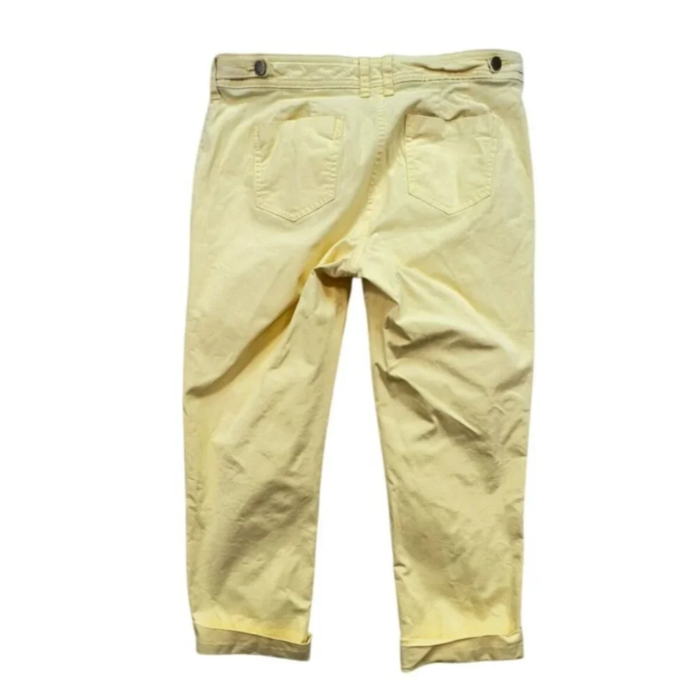 Tommy Hilfiger Womens Sloan Cropped Pants Size 8 Yellow Beachy Coastal